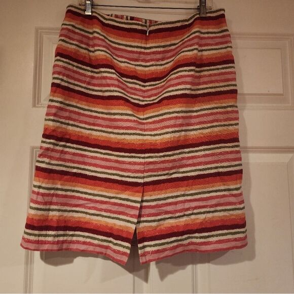 Talbots colorful striped lined knee length skirt Size 16 - Picture 4 of 4